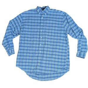 Abercrombie & Fitch Men's Large The Big Shirt Blue Plaid Button Down Long Sleeve